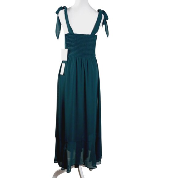 NWT Show Me Your Mumu Claire Midi Dress - Emerald Chiffon, Size Large, Wedding - Picture 5 of 16